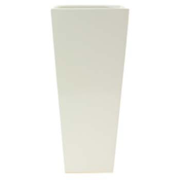 15.5 Square White Glazed Vase