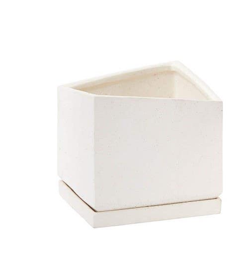 6 x 5.75 Tevy White Ceramic Pots, 12