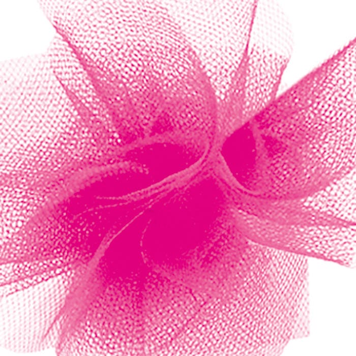 6 Hot Pink Tulle Ribbon, 25-Yards