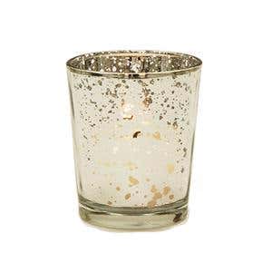 2.5 Antique Silver Glass Votive Holder