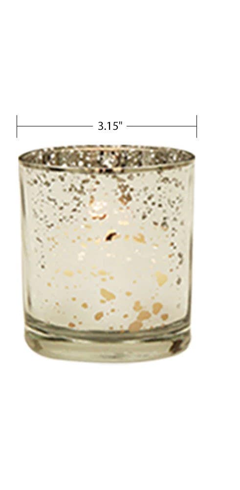 3.55 Antique Silver Glass Votive Holder