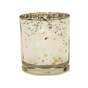 3.55 Antique Silver Glass Votive Holder