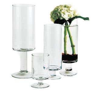 4.5 x 14 Clear Glass Vase