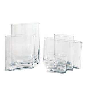 7 x 2 x 8 Clear Glass Vase