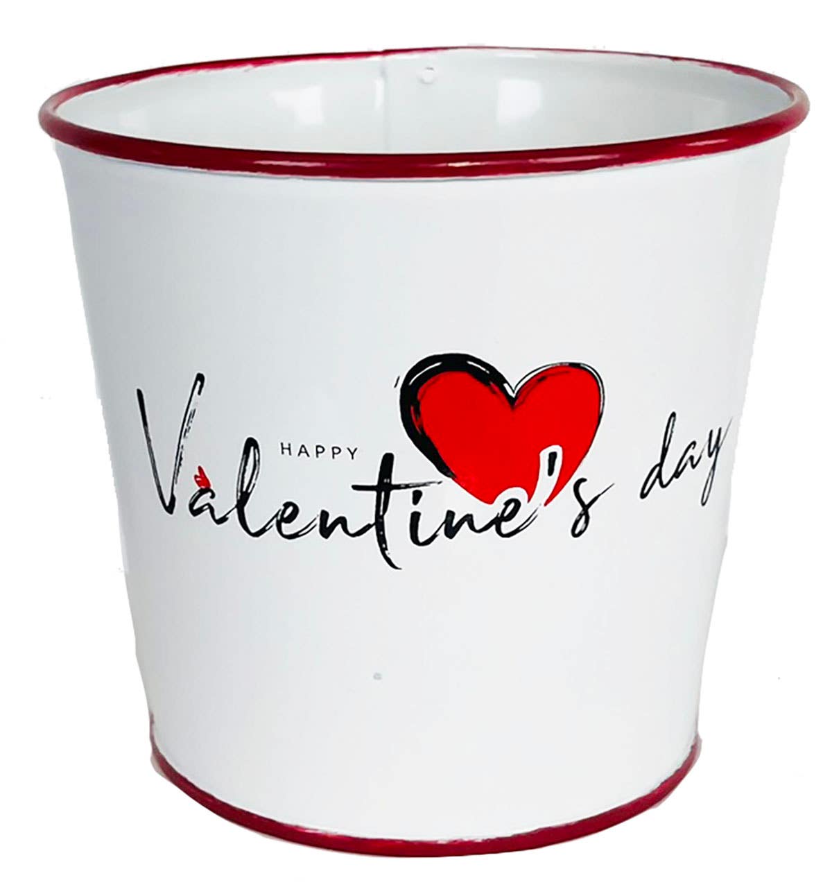 4.5 x 4 Red/White Valentine's Day Pot