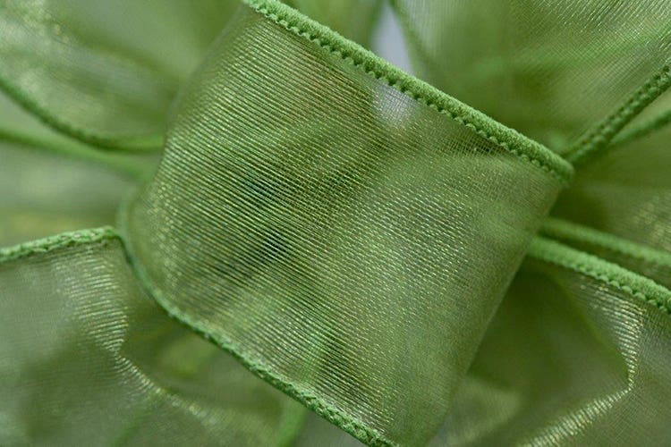 #9 Green Wired Chiffon Ribbon, 50-Yards