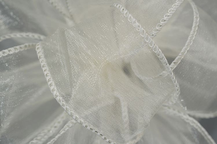 #40 Ivory Wired Chiffon Ribbon, 50-Yards