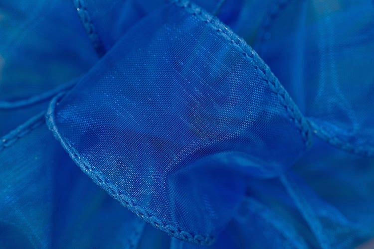 #9 Blue Wired Chiffon Ribbon, 50-Yards