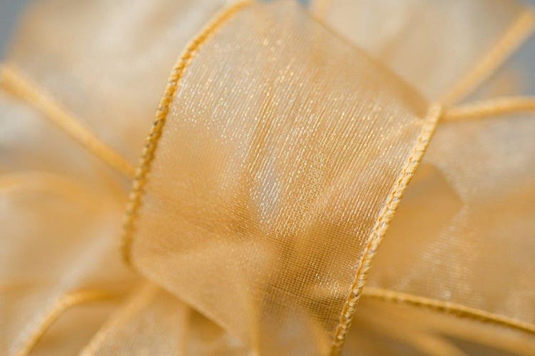 #9 Gold Wired Chiffon Ribbon, 50-Yards
