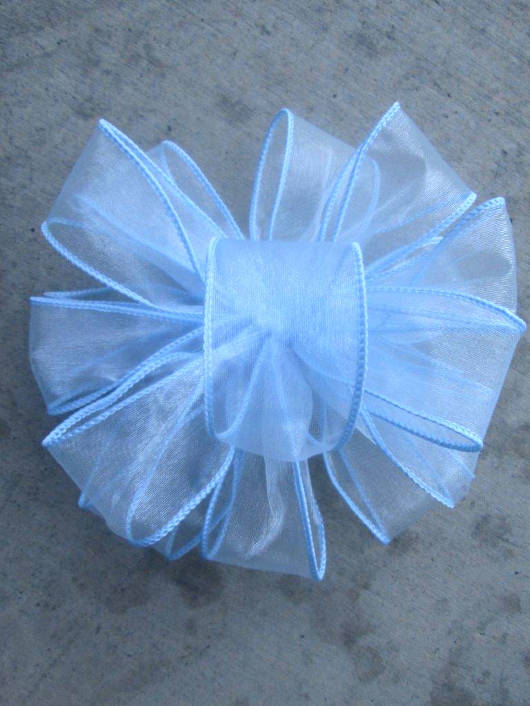 #9 Blue Wired Chiffon Ribbon, 50-Yards