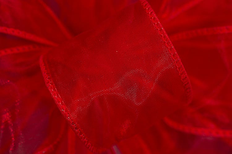 #40 Red Wired Chiffon Ribbon, 50-Yards