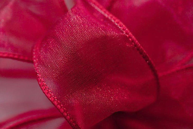 #9 Red Wired Chiffon Ribbon, 50-Yards