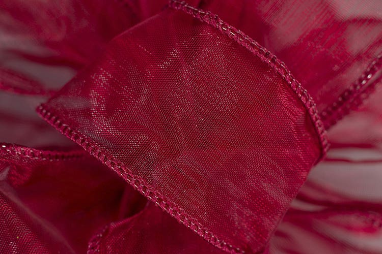#9 Red Wired Chiffon Ribbon, 50-Yards