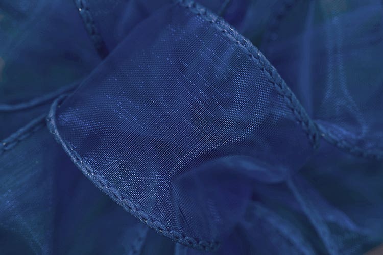 #9 Blue Wired Chiffon Ribbon, 50-Yards