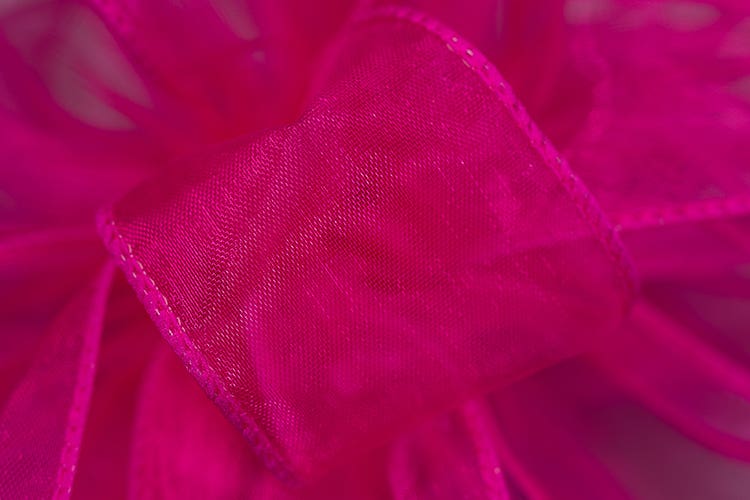 #9 Pink Wired Chiffon Ribbon, 50-Yards