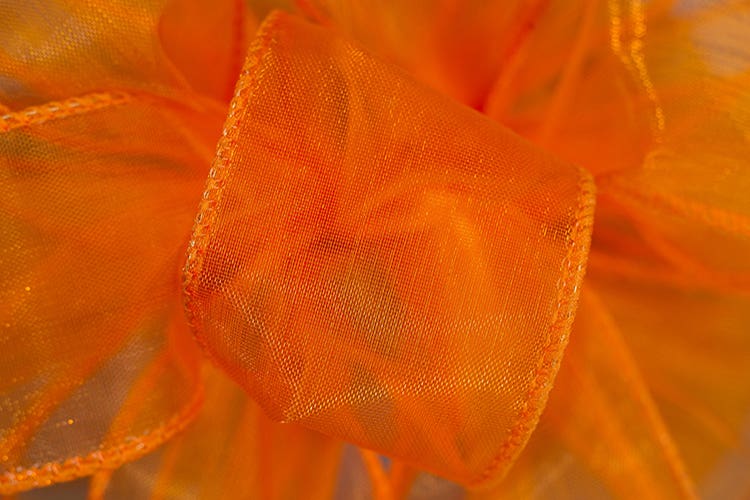 #9 Orange Wired Chiffon Ribbon, 50-Yards