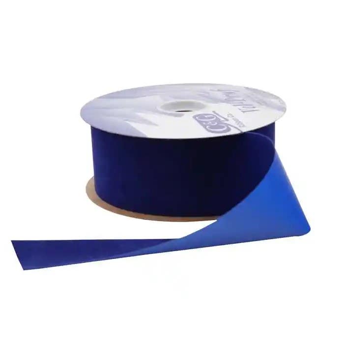 #40 Royal Blue Velvet Ribbon, 25-Yards