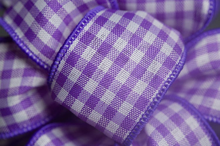 #9 Purple Check Wired Ribbon, 50-Yards