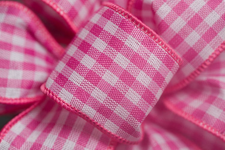 #9 Fuchsia Check Wired Ribbon, 50-Yards