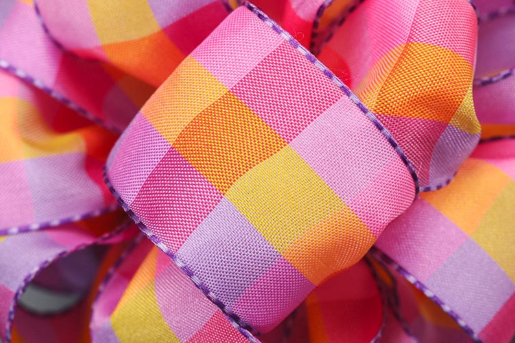 #9 Purple Check Wired Ribbon, 50-Yards