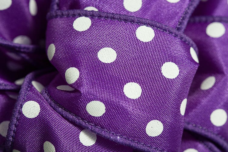 #9 Purple Wired Dot Ribbon, 50-Yards