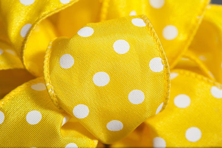 #9 Yellow Wired Dot Ribbon, 50-Yards