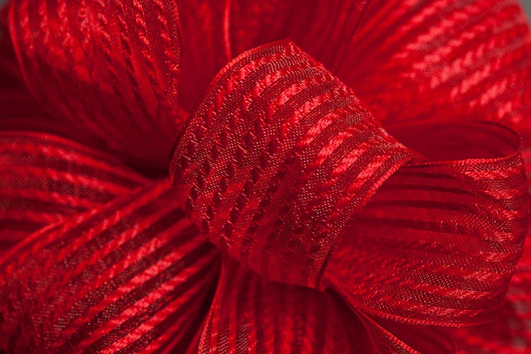 #9 Red Stripe Sheer Ribbon, 50-Yards