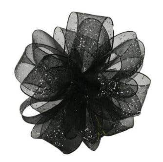 #3 Black Silver Ribbon, 25-Yards