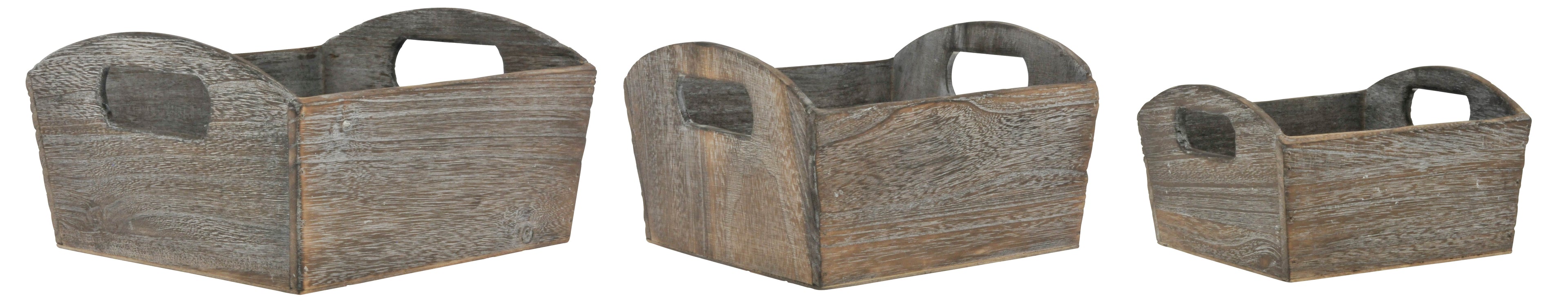 7.5 Rectangle Brown Planters, Set of 3