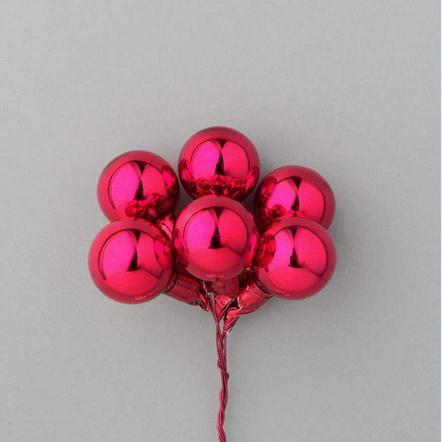 25 MM Red Christmas Ball, 12-Pack