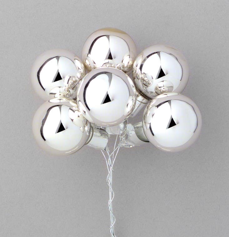 30 MM Silver Ball Ornaments, 72-Box