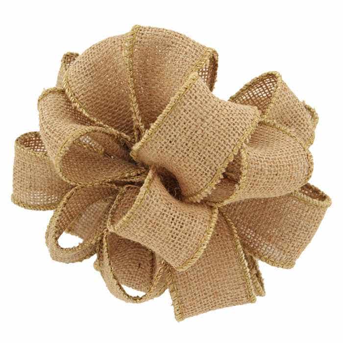 #9 Natural Wired Ribbon, 25-Yards