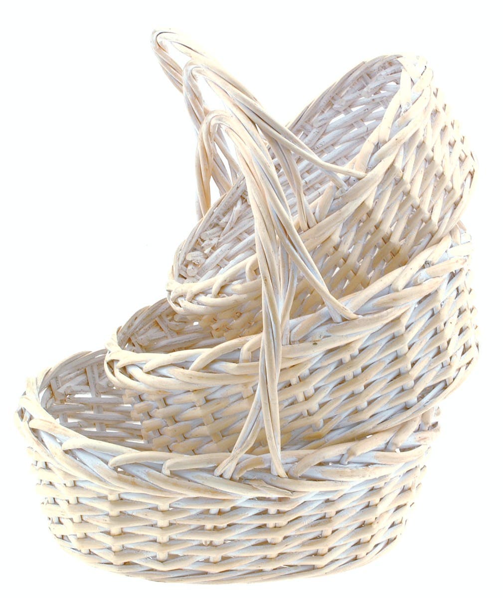 9.25 Oval Willow Baskets, Set of 3
